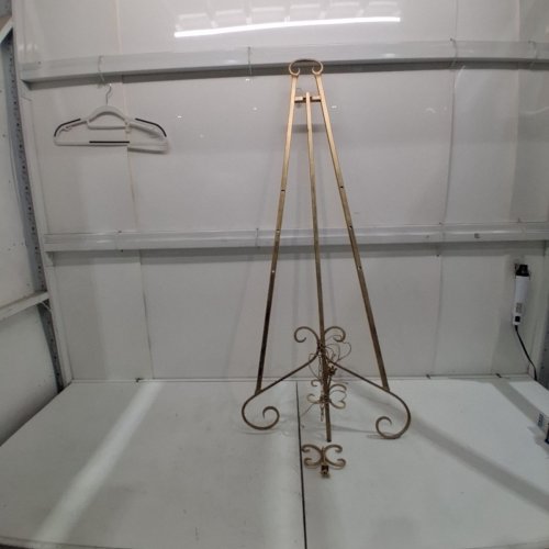 DECO 79 FREE STANDING ADJUSTABLE DISPLAY STAND EASEL WITH CHAIN SUPPORT - 22" X 21" X 46" - GOLD image 2