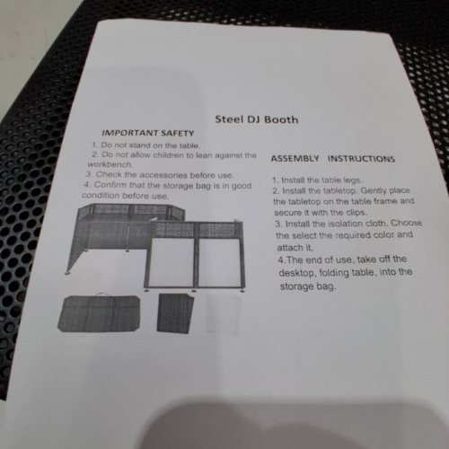 PORTABLE FOLDING DJ BOOTH - 42" X 46" X 25" - BLACK/WHITE image 3