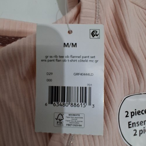 2PC WOMEN'S GEORGE PAJAMA SET - MEDIUM - PINK (STYLE: GRF40444LD) image 3