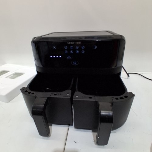 CHEFMAN TURBOFRY TOUCH SCREEN DUAL BASKET AIR FRYER - 9QT. TOTAL CAPACITY - BLACK (MODEL: RJ38-SQPF-45TDB-CA) image 2