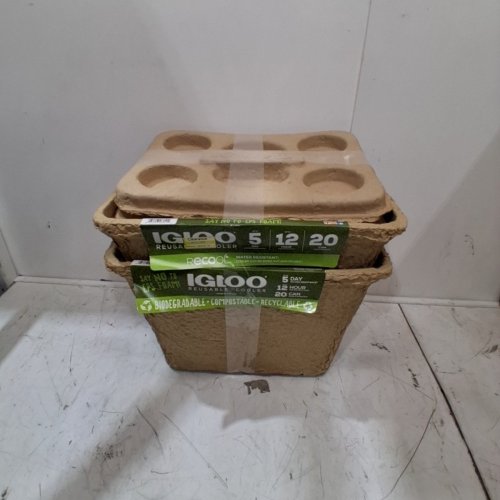2PK IGLOO REUSABLE COOLER - 12 OZ - 20 CAN MAX CAPACITY - BROWN image 3