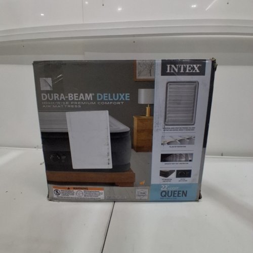 INTEX DURA BEAM PLUS DELUXE PILLOW REST RAISED AIRBED - QUEEN -22" - BLACK\GREY image 4