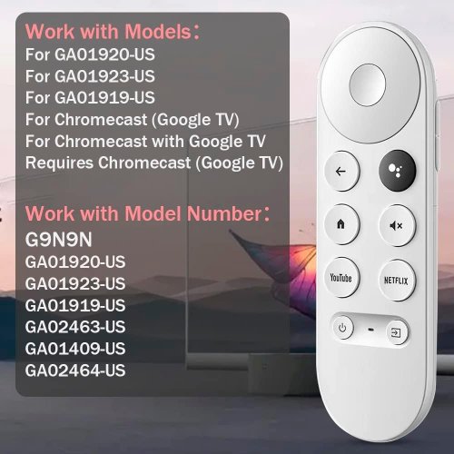 VOICE SEARCH GOOGLE CHROMECAST TV REMOTE CONTROL REPLACEMENT - WHITE image 2