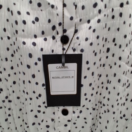 WOMEN'S BARILOCHE POLKA DOT BLOUSE - SMALL/MEDIUM - 38 - OFF-WHITE / BLACK (STYLE : CAMBIL) image 5