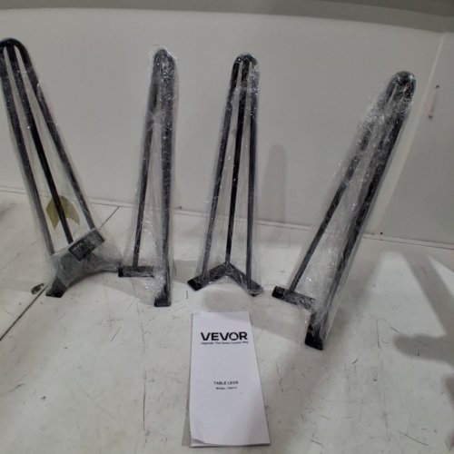 4PK VEVOR HEAVY DUTY HAIRPIN TABLE LEGS - 19" - BLACK - (MODEL: T10569-19) image 2