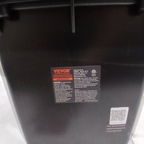 UTILITY UNDER SINK SUMP PUMP - 1/3HP - 290GPH - 6GAL CAPACITY - 15" X 15" X 14.4" - BLACK (MODEL: ZX30023) image 4