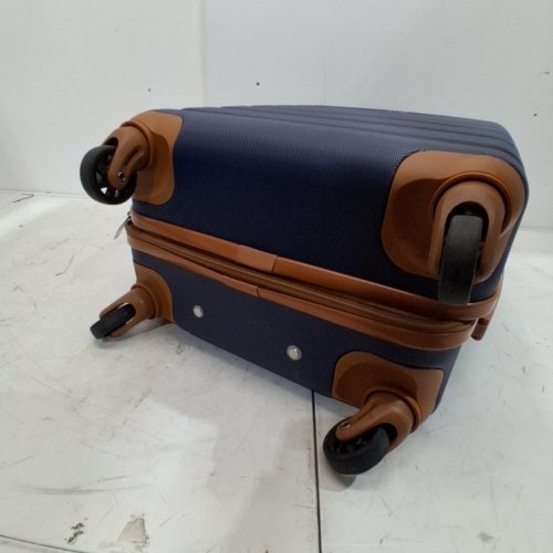 COOLIFE HARD SIDE ABS SPINNER WHEEL CARRY ON LUGGAGE - 20" - BROWN/BLUE (MODEL: CA000013) image 3
