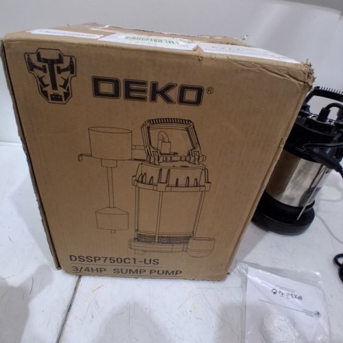 DEKOPRO CAST IRON VERTICAL FLOAT SWITCH SUBMERSIBLE SUMP PUMP- 3/4HP- 4600GPH- 110V- BLACK (MODEL: DSSP750C1-US) image 5