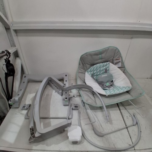 INGENUITY 3-IN-1 KEEP COZY GROW WITH ME VIBRATING BABY BOUNCER, ROCKER & CHAIR - 40LBS CAPACITY - WEAVER THEME GREY/WHITE/GREEN (MODEL: ‎12428) image 3