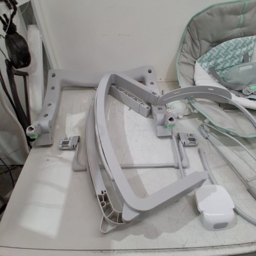 INGENUITY 3-IN-1 KEEP COZY GROW WITH ME VIBRATING BABY BOUNCER, ROCKER & CHAIR - 40LBS CAPACITY - WEAVER THEME GREY/WHITE/GREEN (MODEL: ‎12428) image 4