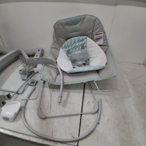 INGENUITY 3-IN-1 KEEP COZY GROW WITH ME VIBRATING BABY BOUNCER, ROCKER & CHAIR - 40LBS CAPACITY - WEAVER THEME GREY/WHITE/GREEN (MODEL: ‎12428) image 6