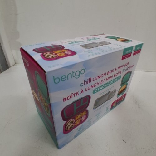 2PK BENTGO CHILL LUNCH BOX AND MINI BOX CONTAINERS WITH ICE PACKS - GREEN/PINK (MODEL: 1997883) image 2