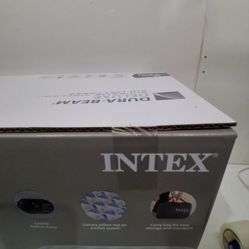 INTEX DURA-BEAM DELUXE SUPREME AIR-FLOW AIR MATTRESS WITH BUILT-IN ELECTRIC PUMP - 20" TWIN - GREY (MODEL: 64487ED) image 4