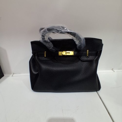 CROSS BODY HANDBAG PURSE - BLACK/GOLD image 2