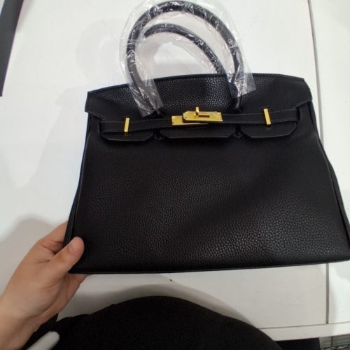 CROSS BODY HANDBAG PURSE - BLACK/GOLD image 4