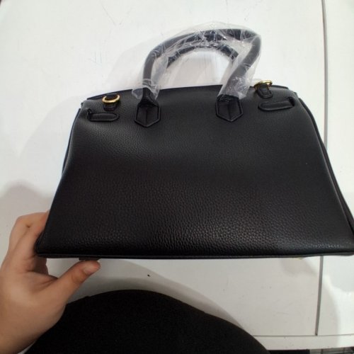 CROSS BODY HANDBAG PURSE - BLACK/GOLD image 5