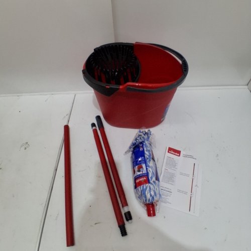 VILEDA SUPERMOP SYSTEM WITH EXTRA MOP HEAD REFILL - RED (MODEL: 167683) image 2