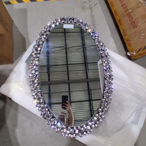 SHYFOY ORNATE FRAMELESS CRYSTAL ACCENT MIRROR - 35" (MODEL: SF-WM001OV-90) image 5