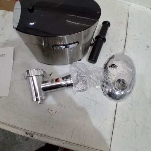 CHEFFANO HEAVY-DUTY MEAT/FOOD GRINDER WITH SAUSAUGE STUFFER - SILVER (MODEL: AZ-MG091) image 4