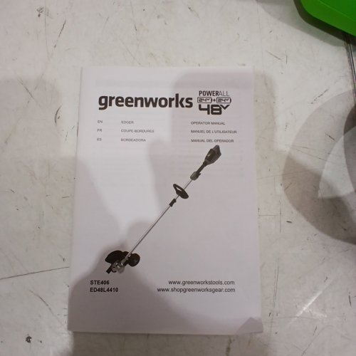 GREENWORKS *TOOL ONLY* BRUSHLESS CORDLESS GRASS EDGER - 8" - 48V - GREEN (MODEL: STE406) image 6