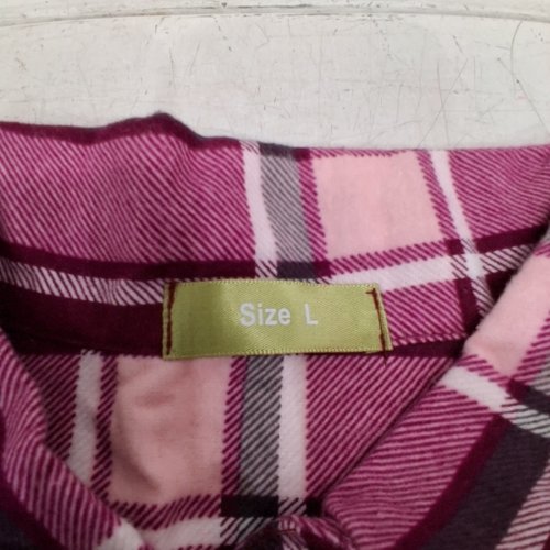 WOMENS FLANNEL DRESS - LG - BURGUNDY image 2