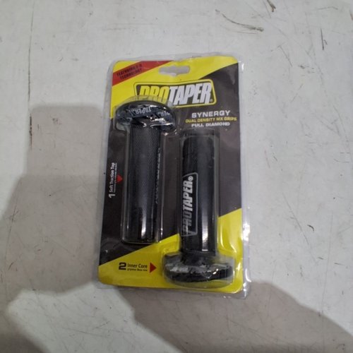 2PC PROTAPER SYNERGY DUAL DENSITY MX FULL DIAMOND MOTORCYCLE HANDLEBAR GRIPS - BLACK image 2