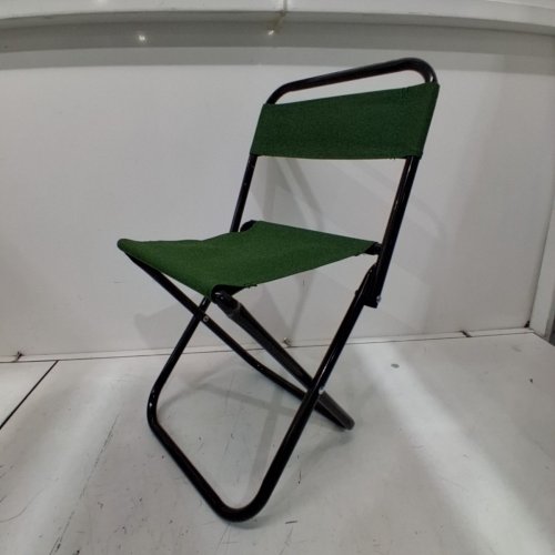 MINI COMPACT FOLDING METAL CHAIR - 18" - GREEN/BLACK image 2