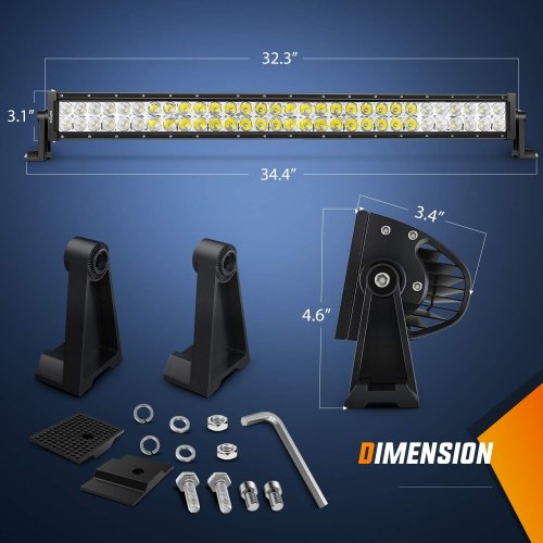 NILIGHT MOUNTABLE LED LIGHT BAR FOR VEHICLES - 32", 180W - BLACK - (MODEL: 70004C-A) image 2