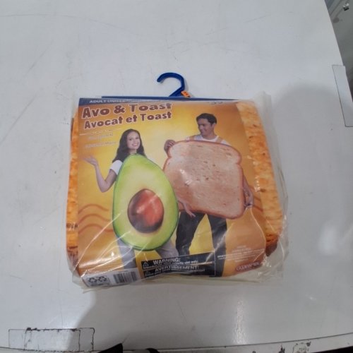 ADULT AVOCADO AND TOAST COSTUME (TOAST ONLY) - MEDIUM 32-34 - GREEN AND ORANGE (ITEM: CA37165M) image 2