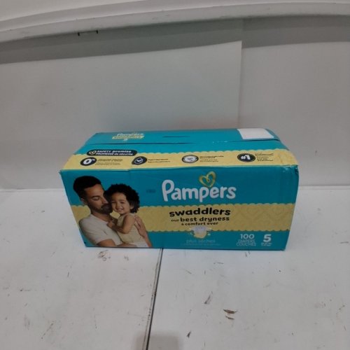 100PK PAMPERS SWADDLERS 100% LEAKPROOF DISPOSABLE BABY DIAPERS - SIZE 5 image 3
