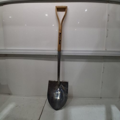 BERRY & BIRDS ROUND SPADE HEAVY DUTY DIGGING SHOVEL WITH WOODEN D HANDLE - 43" - BROWN image 3