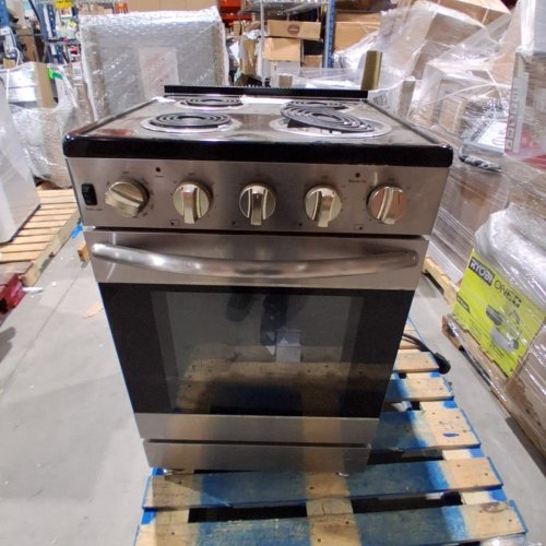 ELEMENT SLIDE-IN COIL STOVE RANGE WITH 4 BURNERS - 24" - 3.7 CU. FT - STAINLESS STEEL / BLACK (MODEL:EECR24MES-CA) image 2