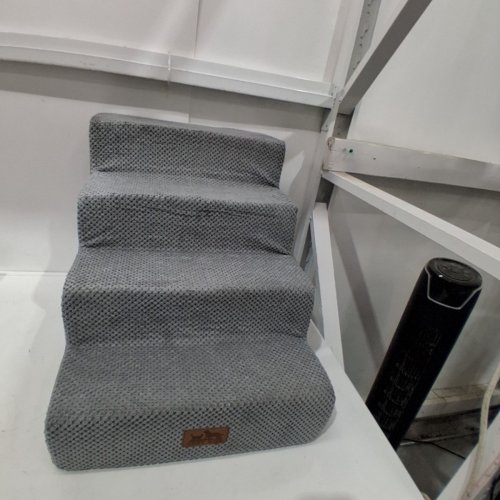 COZY KISS 4-TIER NON-SLIP DOG STAIRS FOR SMALL DOGS - 17.5" X 18" - GREY image 3