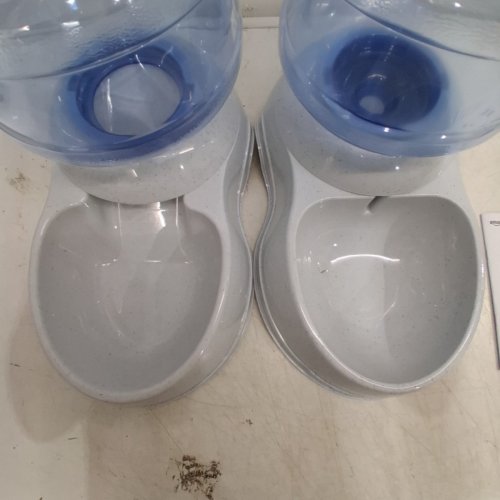 2PC AMAZON BASICS GRAVITY FEEDER AND WATERER FOR PETS - 1GAL - WHITE image 3