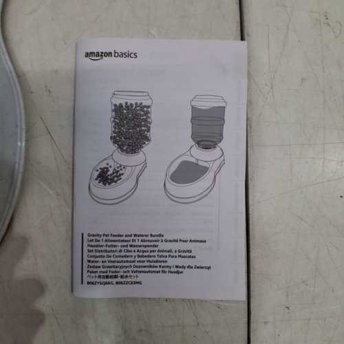 2PC AMAZON BASICS GRAVITY FEEDER AND WATERER FOR PETS - 1GAL - WHITE image 4