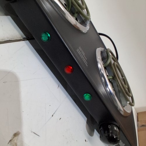 SALTON PORTABLE ELECTRIC HOT PLATE DOUBLE BURNER DUAL COIL COUNTERTOP STOVE - 1800W - BLACK - (MODEL: HP1941) image 2