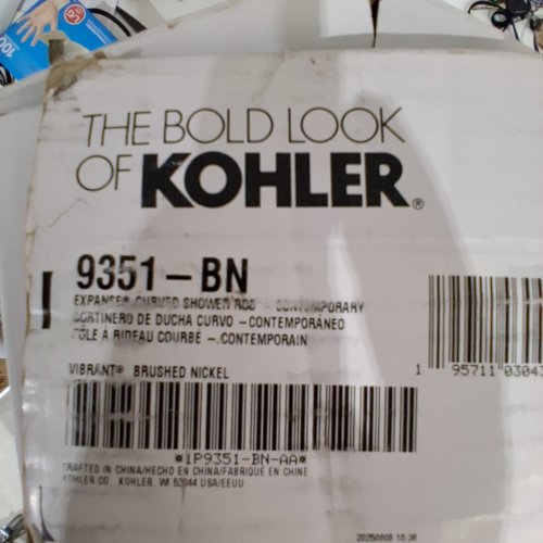 KOHLER EXPANSE CURVED SHOWER ROD - 60"-75" - BRUSHED NICKEL (MODEL: K-9351-BN) image 2