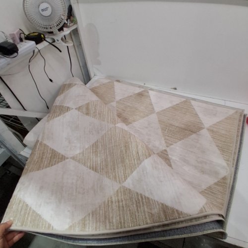 BERTHMEER GEOMETRIC AREA RUG - 6FT X 9FT - CREAM /TAN image 3
