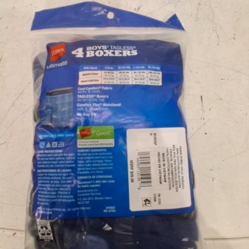 4PK BOYS' HANES TAGLESS BOXERS - MEDIUM (10-12) - ASSORTED image 3