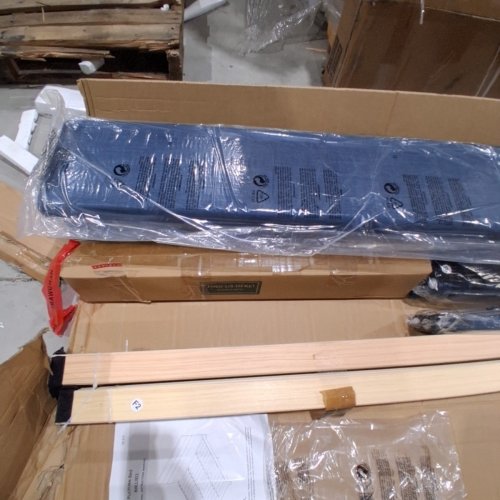ALLEWIE PLATFORM BED FRAME WITH FABRIC UPHOLSTERED HEADBOARD - KING - NAVY BLUE (MODEL:USAN1043568A-3) image 5