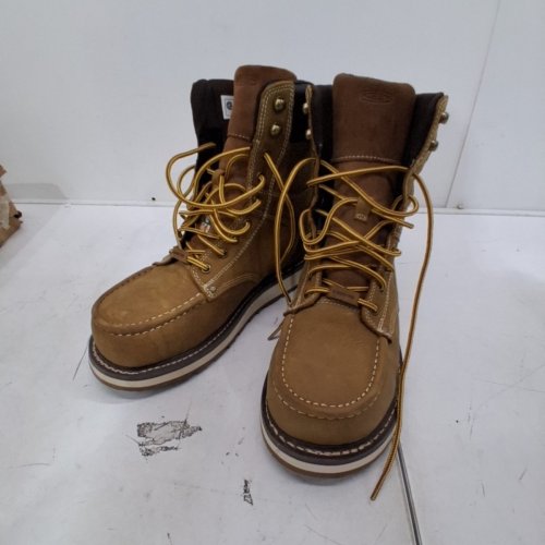 MEN'S KEEN MOCCASIN STYLE TOE CSA CINCINNATI 8" CARBON TOE WORKBOOTS - SIZE 11D - BROWN image 2