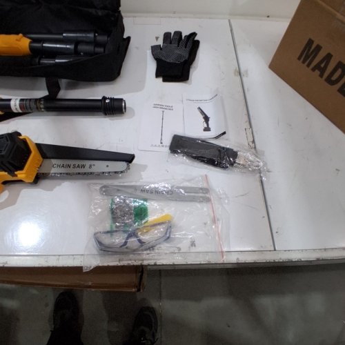 2 IN 1 ELECTRIC POLE SAW - MINI CORDLESS CHAINSAW COMPATIBLE FOR DEWALT 20V BATTERY - 8" - BLACK/YELLOW image 3