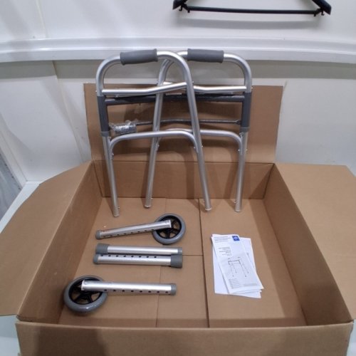 MEDLINE STANDARD ALUMINUM 2-BUTTON FOLDING WALKER image 2
