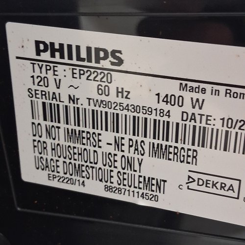 PHILIPS 2200 SERIES FULLY AUTOMATIC ESPRESSO/COFFEE MACHINE WITH BUILT-IN MILK FROTHER & GRINDER - BLACK (MODEL: EP2220/14) image 8