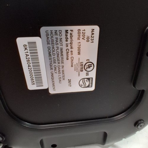 PHILIPS 2000 SERIES AIR FRYER - 6.2L CAPACITY - 1700 WATTS - BLACK (MODEL: NA231) image 3