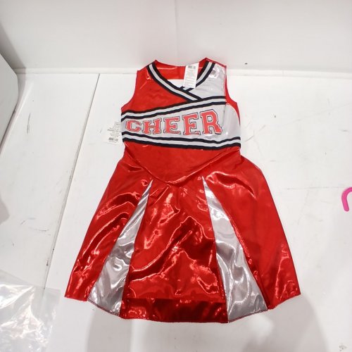 3PC GIRLS WAY TO CELEBRATE CHEERLEADER COSTUME - SMALL (4-6) - RED/WHITE (STYLE: WC3524B) image 2