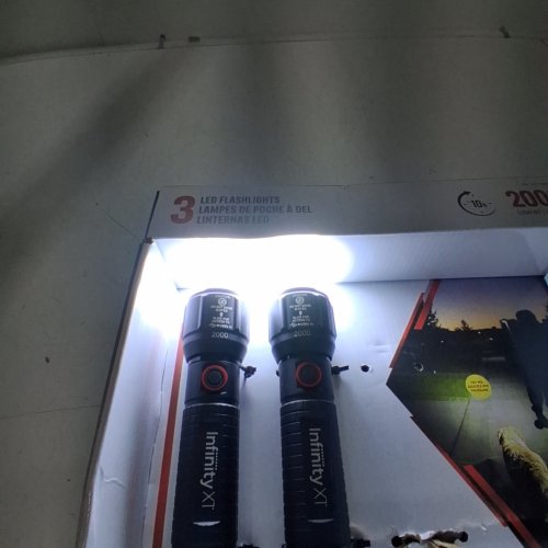 2PK INFINITY X1 RECHARGEABLE FLASHLIGHT - 2000 LUMEN - BLACK (MODEL: 2006753) image 2