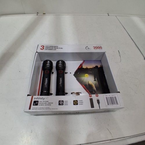 2PK INFINITY X1 RECHARGEABLE FLASHLIGHT - 2000 LUMEN - BLACK (MODEL: 2006753) image 3