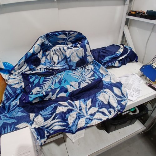 2PK AQUA LUXURY INFLATABLE POOL LOUNGER / RECLINER - 56" - BLUE STRIPE / WHITE (MODEL: AQL22052PLTEU/ 1819489) image 3