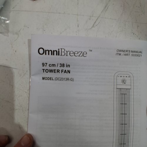 OMNIBREEZE INTERNAL OSCILLATION AND WI-FI 5 SPEEDS 4 BREEZE MODES SMART CONTROLTOWER FAN - 38" - WHITE (MODEL: DC2313R-G) image 3